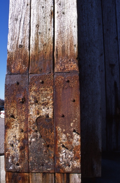Atlantic Drift (detail) (1998) Reclaimed Timber (from the River Foyle) Steel, Lead.&nbsp;Derry City Council Offices