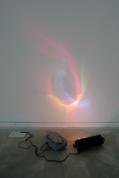 Home Entertainment (2006) variable dimensions. Sound activated disco lights, portable stereo, CDR (audio) &nbsp;