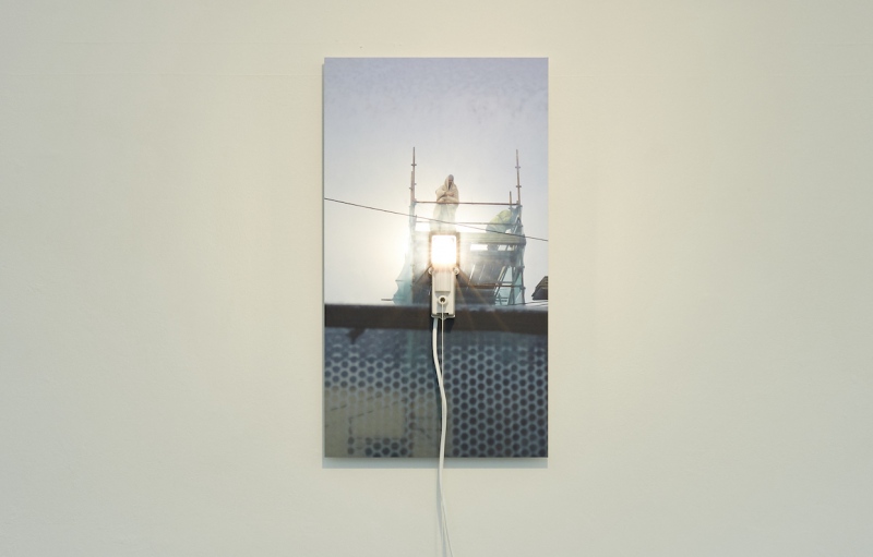 On High (2011) (detail) 30.3 x 53.6 x 6 cm. Lambda print on aluminium plate, pigmy light