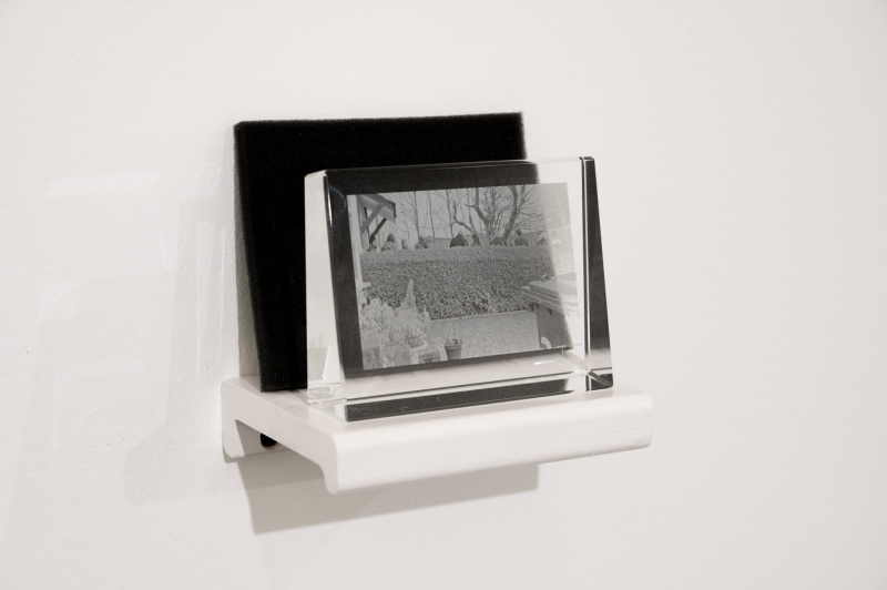 The Last (2010)&nbsp;124 x 95 x 120mm.&nbsp;Laser crystal photo frame, foam lining, adapted shelf