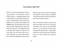 Comm Catalogue. 1994 pub. Orchard Gallery. Text, Angela Kingston. Interview Locky Morris/Angela Kingston